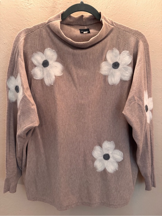Aaeda Sweaters - Cozy Floral Turtleneck Sweater